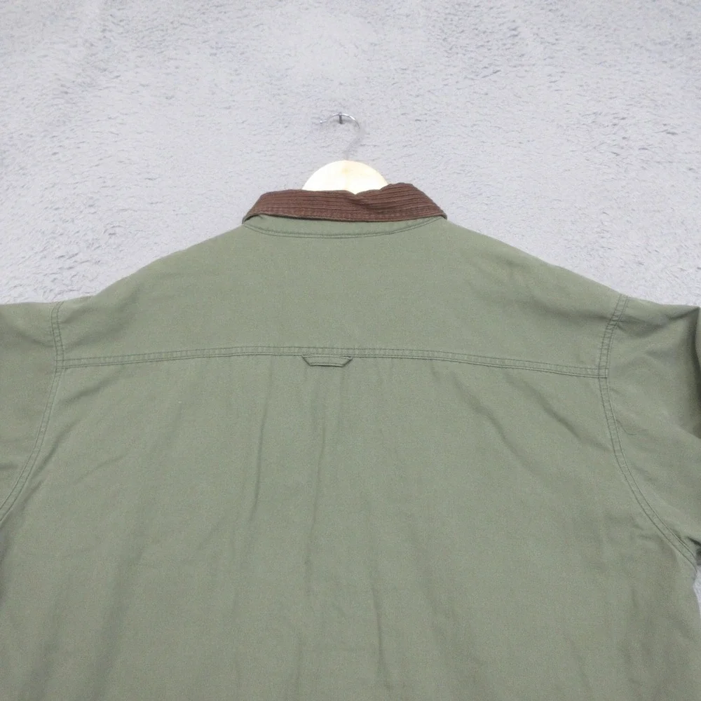 Columbia Chore Coat Jacket Mens XL Green Canvas Fleece Lined Shacket Outdoor